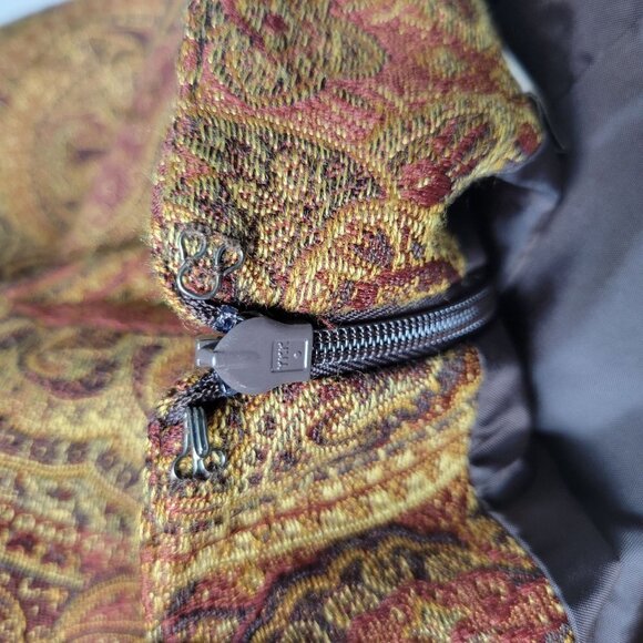 VTG Newport News Pencil Skirt Paisley Tapestry Textured Academia Librarian - Picture 6 of 9